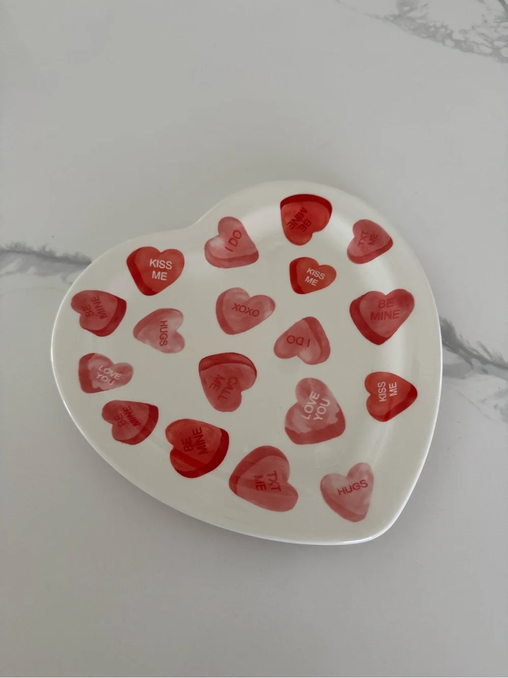 Conversation Hearts 8in Ceramic Plate Set NEW Valentine’s Plates